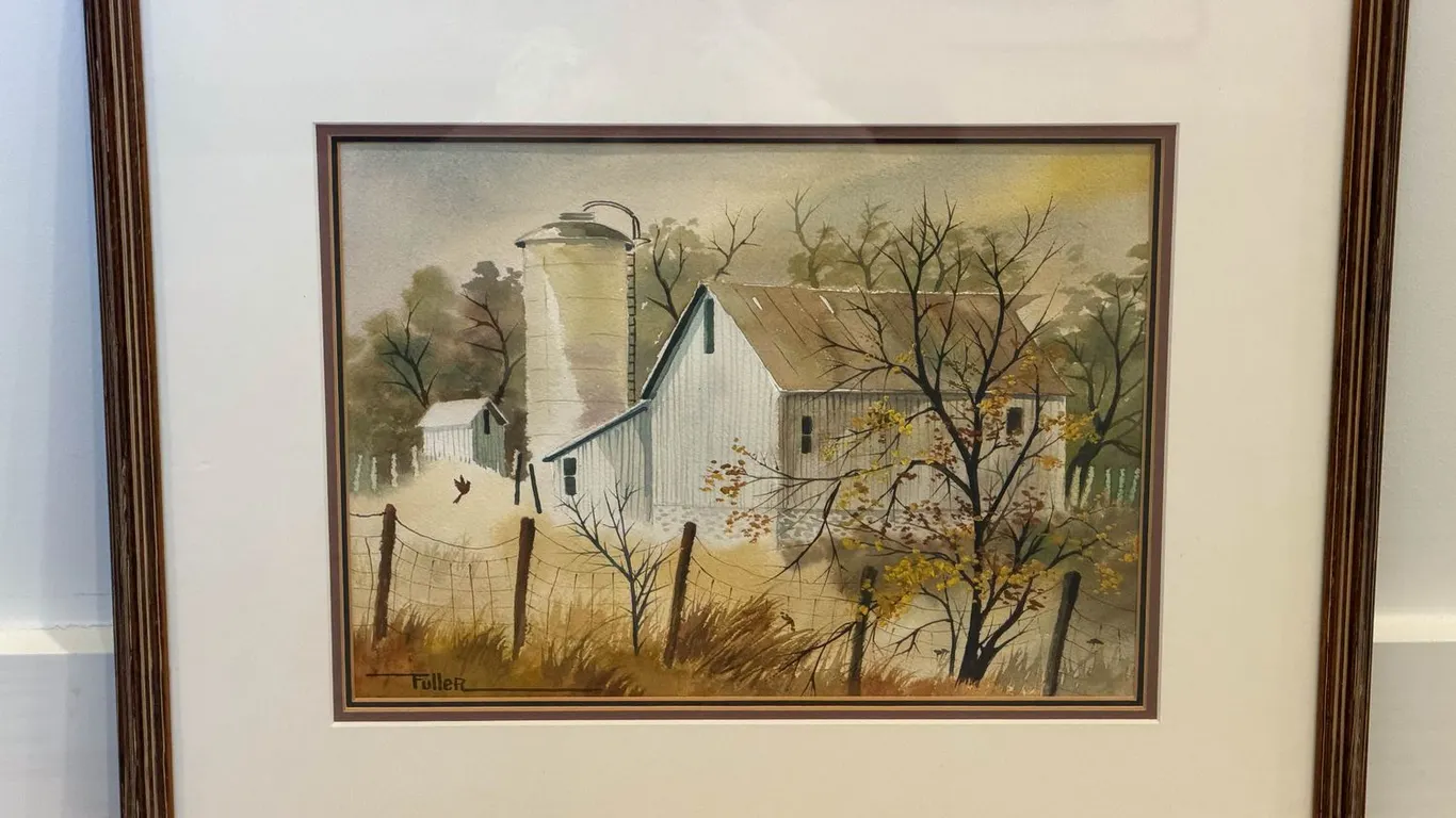 Lu Fuller Mr. Gault's Barn Framed Watercolor