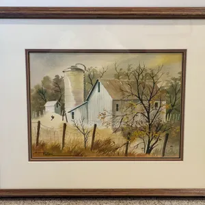 Lu Fuller Mr. Gault's Barn Framed Watercolor