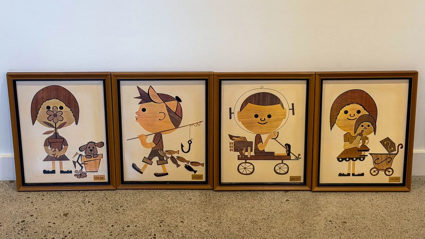 Four Robert Lyons Framed Children's Prints