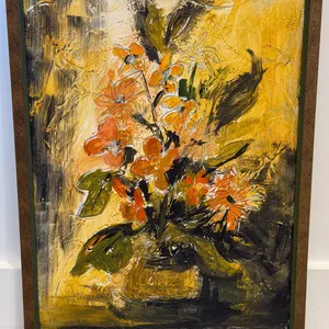 M. Gibson Textured Floral Still-Life Painting