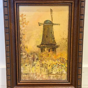 Peggy Webb Signed Windmill Painting