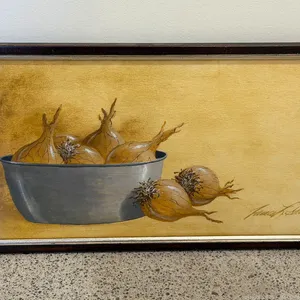 Signed Onion Still-Life Artwork