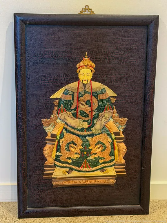 Chinese Emperor Relief Wall Panel
