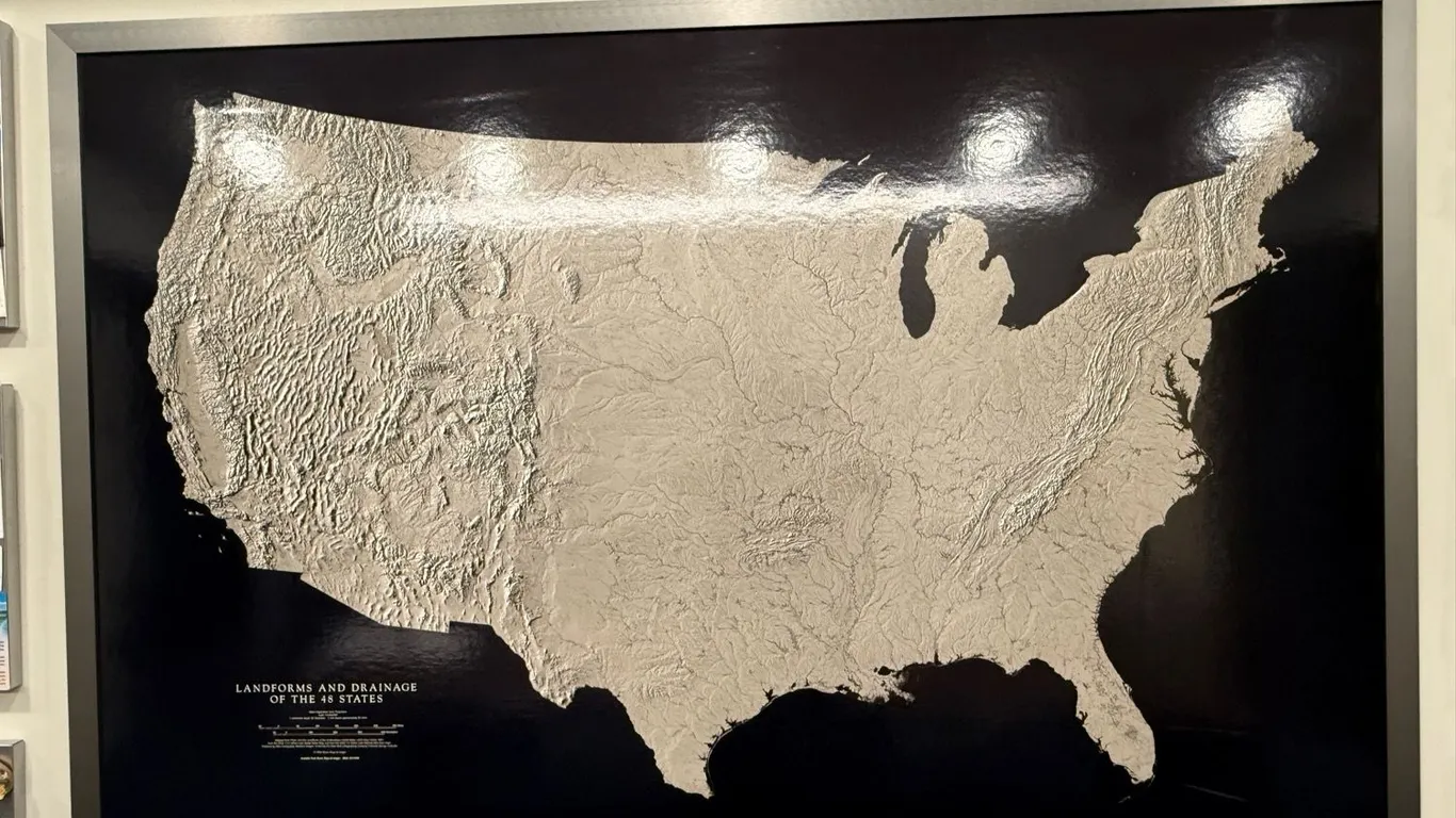 Landforms and Drainage Wall Map