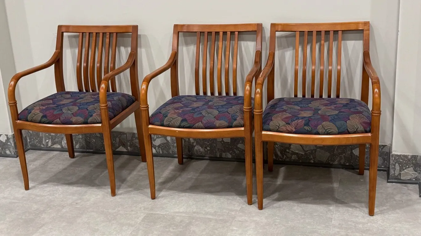 Three Upholstered Office Chairs