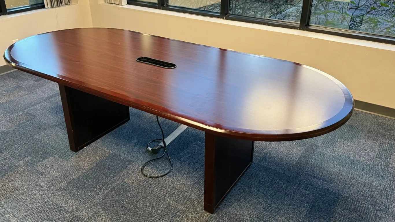 Oval Conference Table with Power Outlets, 8'