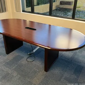 Oval Conference Table with Power Outlets, 8'