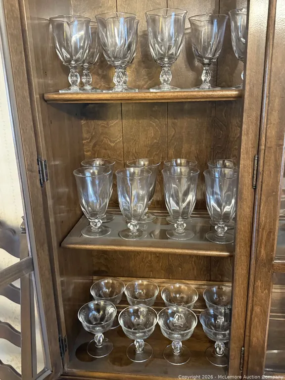 Vintage Pressed Glass Goblet Set
