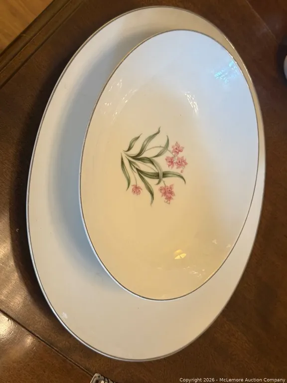 Pink Orchard Bowl & Platter