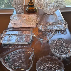 Cut Glass & Pressed Glass Serving Dishes