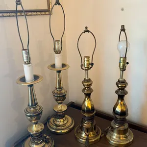 Two Pairs of Brass Lamps