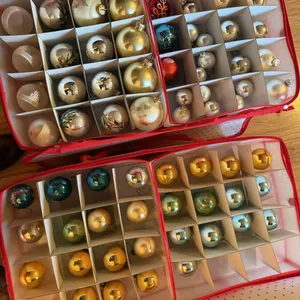 Two Large Bins of Vintage Christmas Glass Ornaments