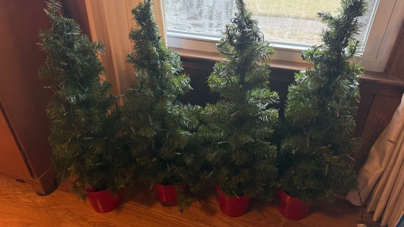 Four Pre-Lit 46" Christmas Trees