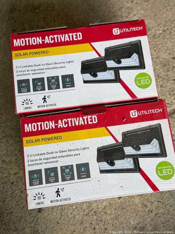 Pair of Solar Motion Lights, New Old Stock