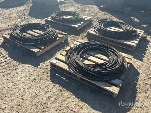 Quantity of (4) Pallets of 24 Ft Winch Cable