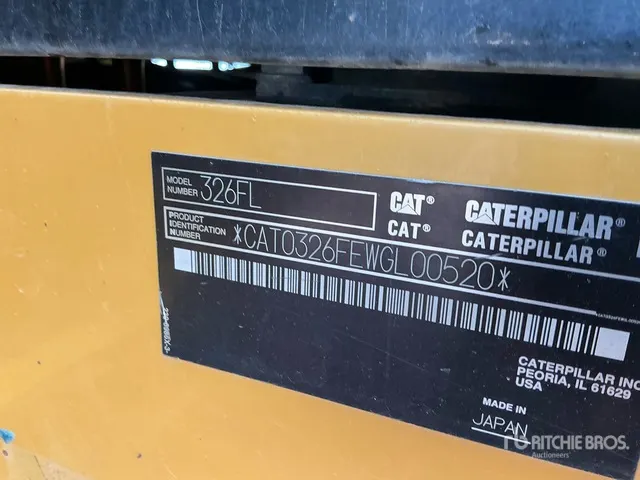 2015 Cat 326F L Tracked Excavator