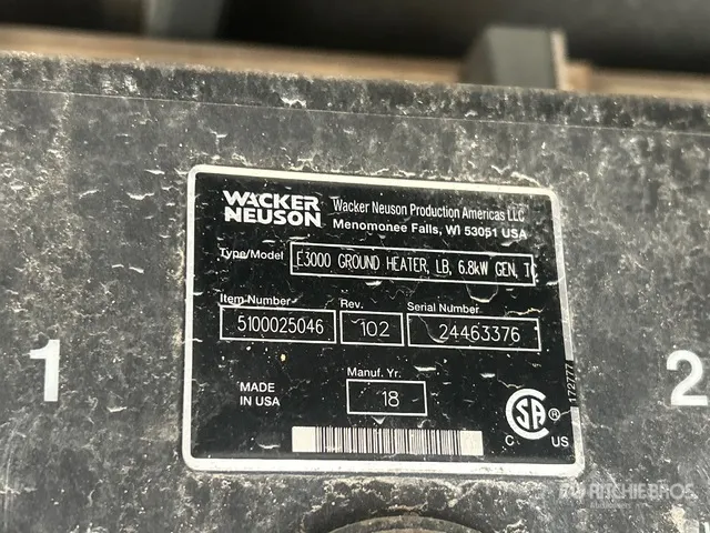 2018 Wacker Neuson E3000 Ground Heater