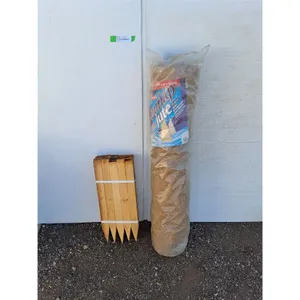 **100' Roll of Burlap- Appears New & Wooden Stakes- Can't Ship