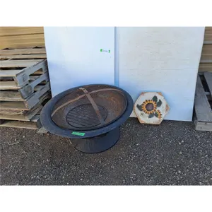 **Metal Outdoor Firepit & Patio Stone- Can't Ship