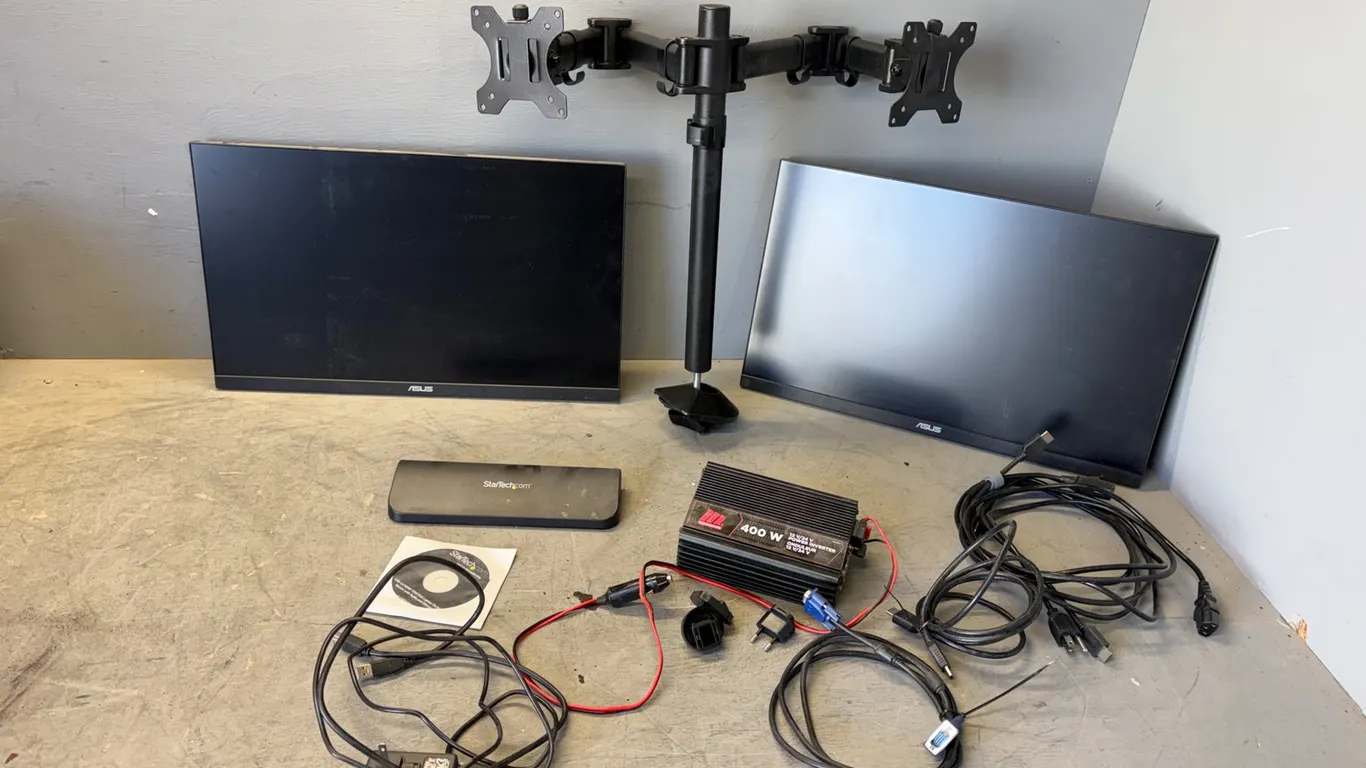 (2) Monitors w/ Double Stand