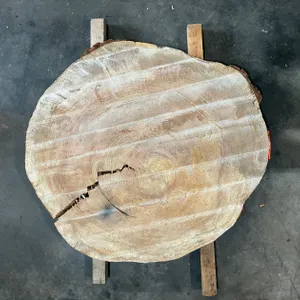 (1) Maple Cookie Slab, Kiln-dried, Live-edge(1) Maple cookie slab, kiln-dried, live-edge, machine surfaced, measuring 2.24" T x 38"-41" in diameter