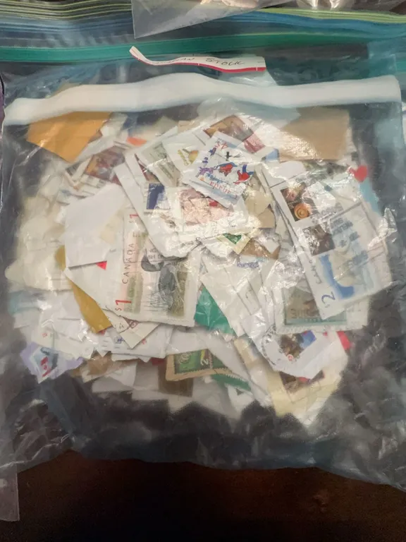 Large Bag of Mixed Canadian Stamps on Paper Assorted Designs
