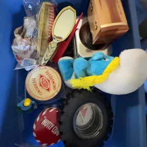 Collectibles Lot: Smurf Doll, Booth Reddimond Herring Jar, 22K Gold Plate