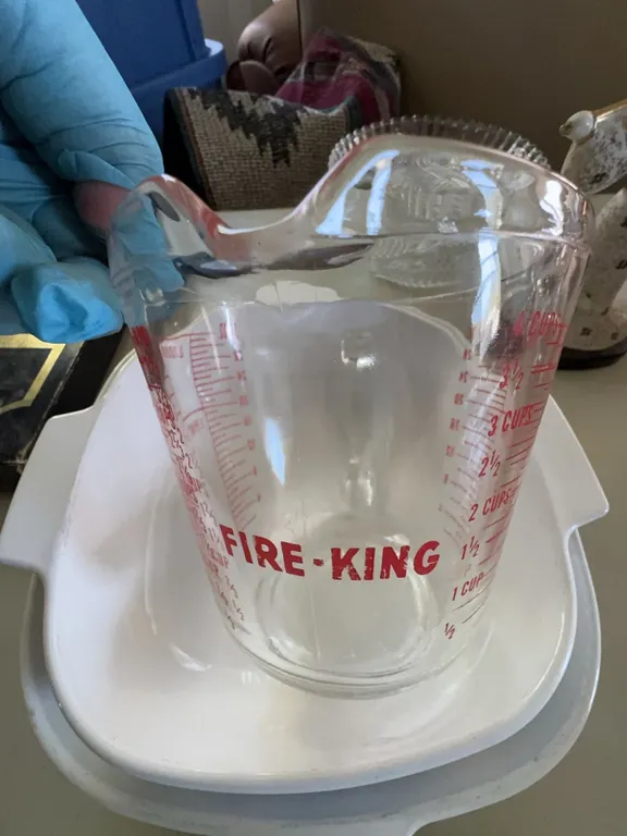 Fire-King 4 Cup Glass Measuring Cup with Red Markings