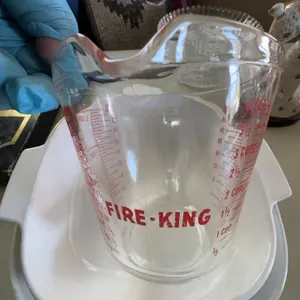 Fire-King 4 Cup Glass Measuring Cup with Red Markings