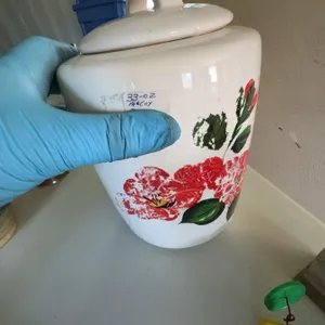 McCoy 33 Oz Lidded Ceramic Cookie Jar with Floral Decoration