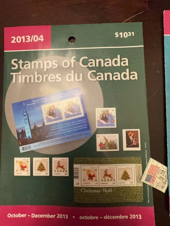 2013/04 Stamps of Canada Collection Sheet With Christmas and Wildlife Stamps