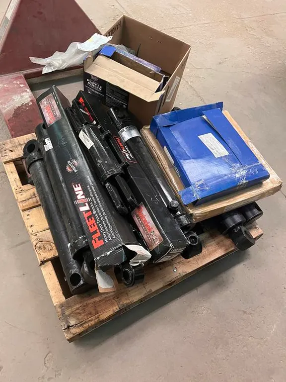 Pallet of Misc. Surplus Including Cylinders, Glass and More