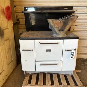 VINTAGE ENTERPRISE WOOD BURNING STOVE AND VINTAGE ASH BUCKET