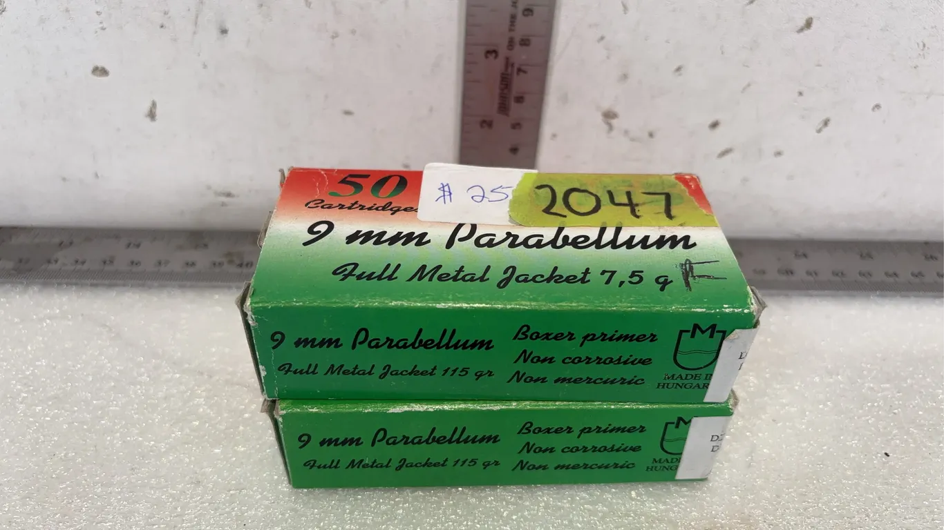 2 - Boxes of MFS 9mm Parabellum FMJ Cartridges *Unreserved*