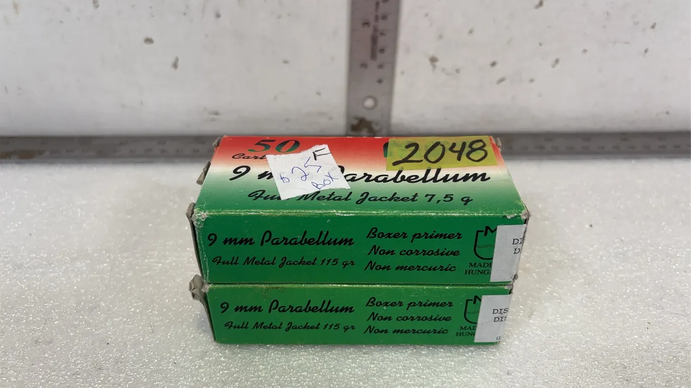 2 - Boxes of MFS 9mm Parabellum FMJ Cartridges *Unreserved*