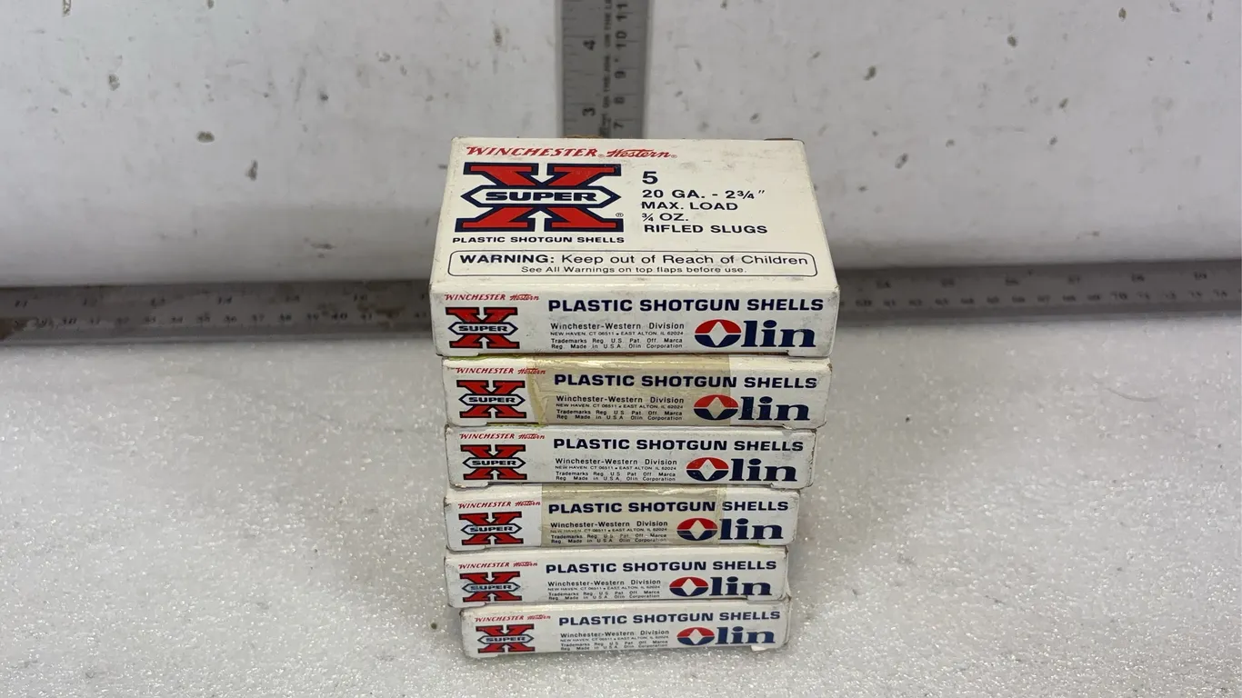 6 - Boxes of Winchester Super X Rifled 20 Ga. Slugs, *Unreserved*