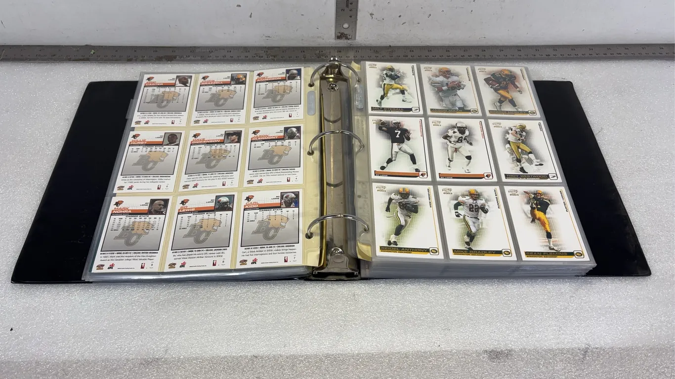 Binder of Early 2000's C.F.L. Sports Cards, Approx. 12"x12"x3" *Unreserved*