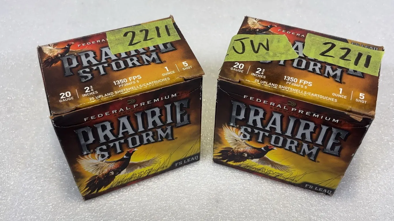 2 - Boxes of Federal Premium Prairie Storm 20 Ga Shells, Approx. 25 Shells Per Box *Unreserved*