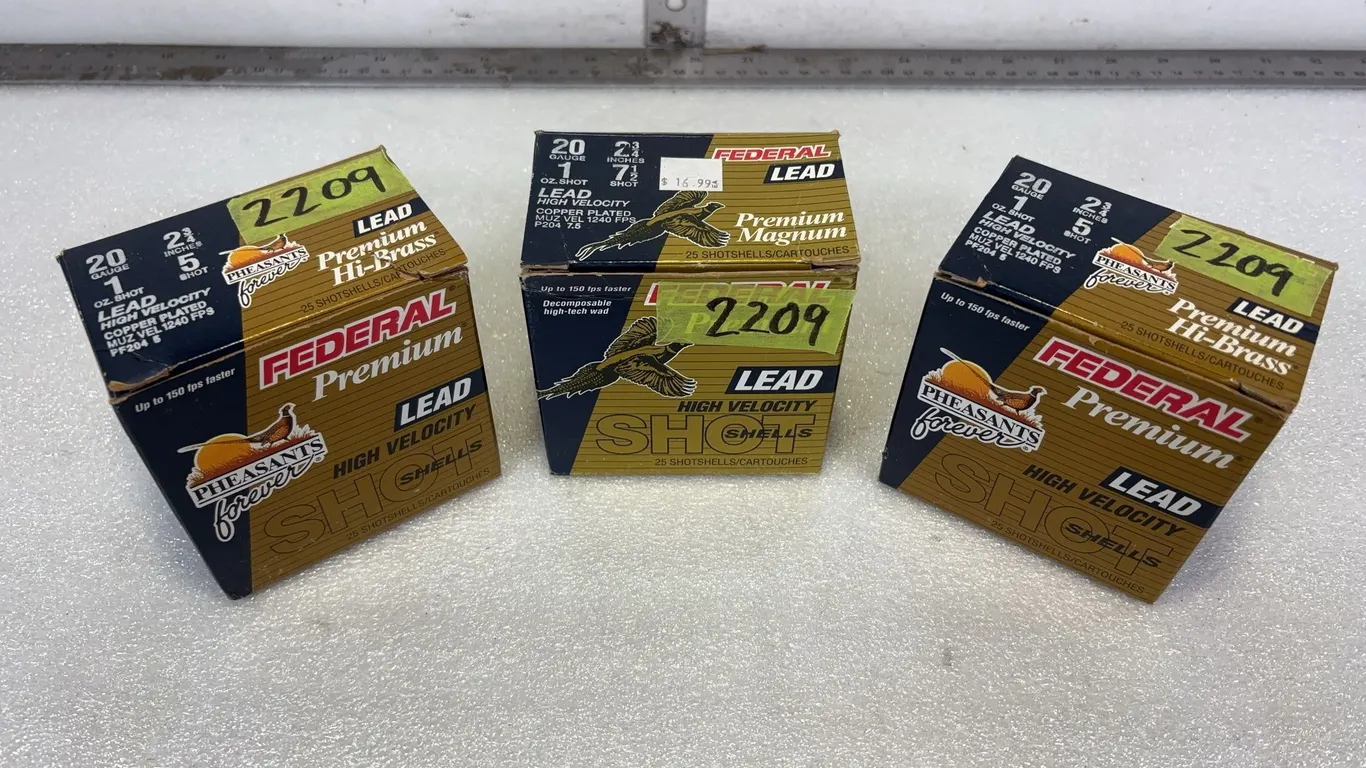 Various Federal Premium 20 Ga Shells, Approx. 25 Shells Per Box, 3 boxes *Unreserved*