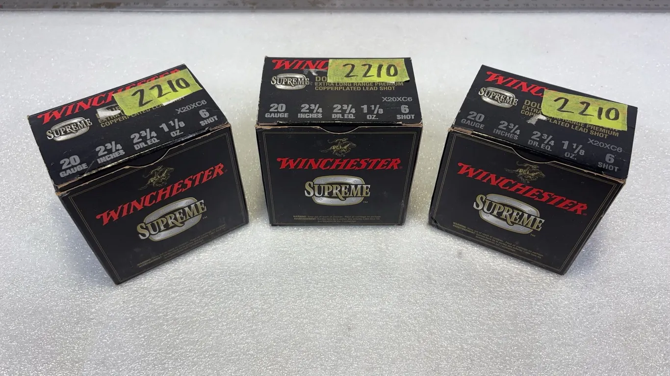 3 - Boxes of Winchester Supreme Double X Magnum 20 Ga Shells, Approx. 25 Shells Per Box *Unreserved*