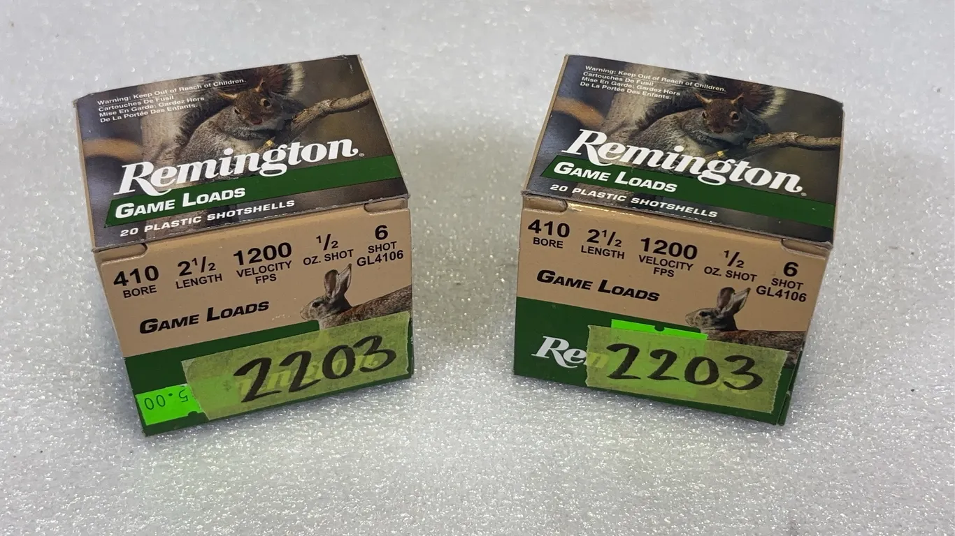2 - Boxes of Remington Game Load .410 Ga Shells, Approx. 20 Shells Per Box *Unreserved*