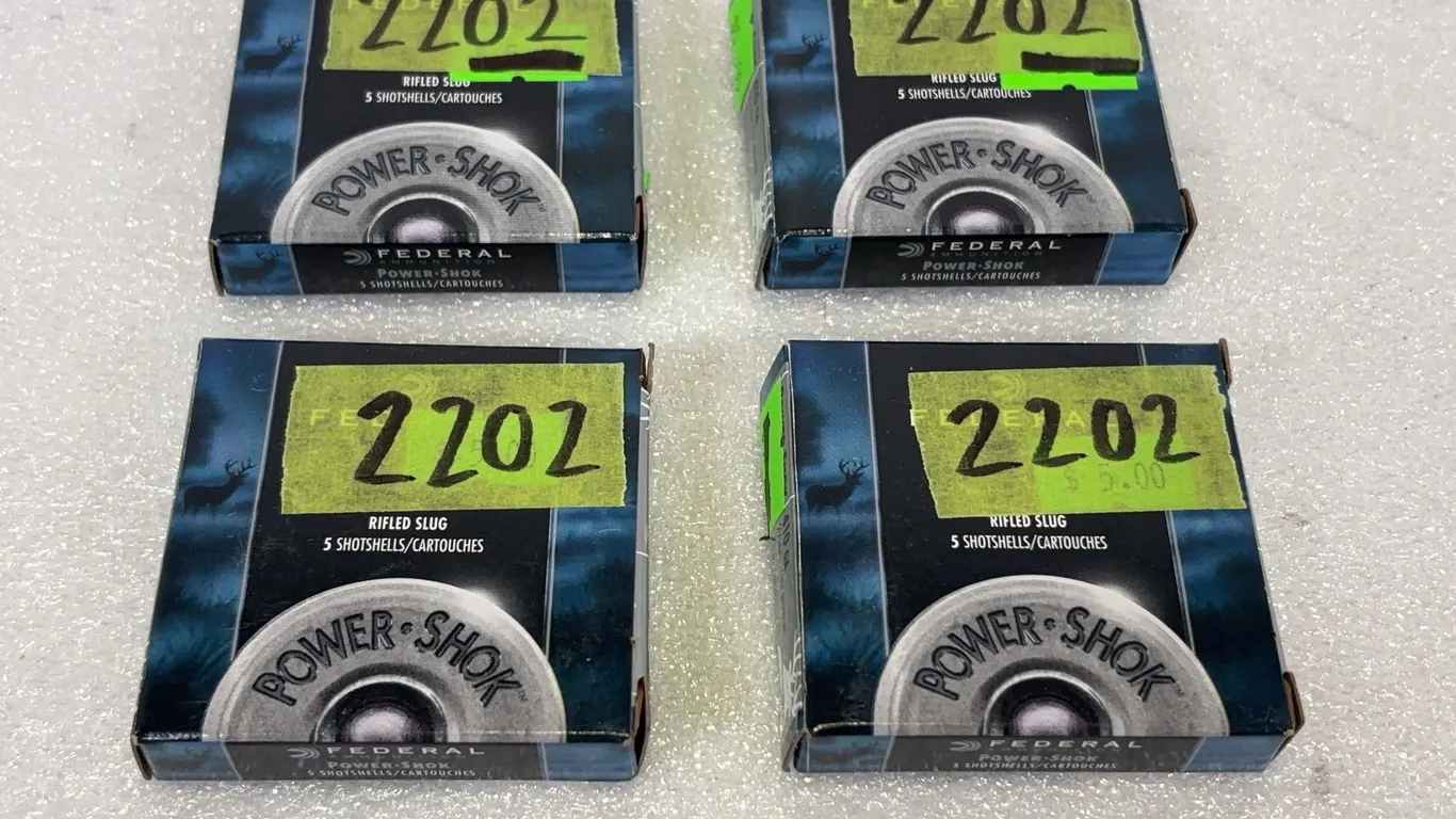 4 - Boxes of Federal PowerShok .410 Ga Rifled Slugs, Approx. 5 Shells Per Box *Unreserved*