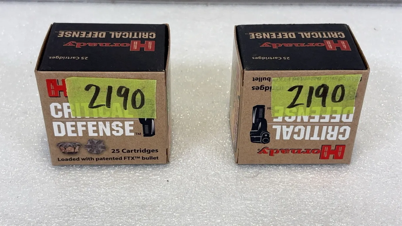 2 - Boxes of Hornady Critical Defense .38 Cal SPCL, Approx. 25 Rounds Per Box *Unreserved*
