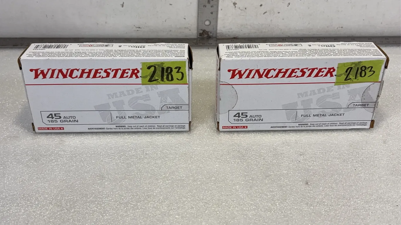 2 - Boxes of Winchester .45 Auto Cal FMJ, Approx. 50 Rounds Per Box *Unreserved*