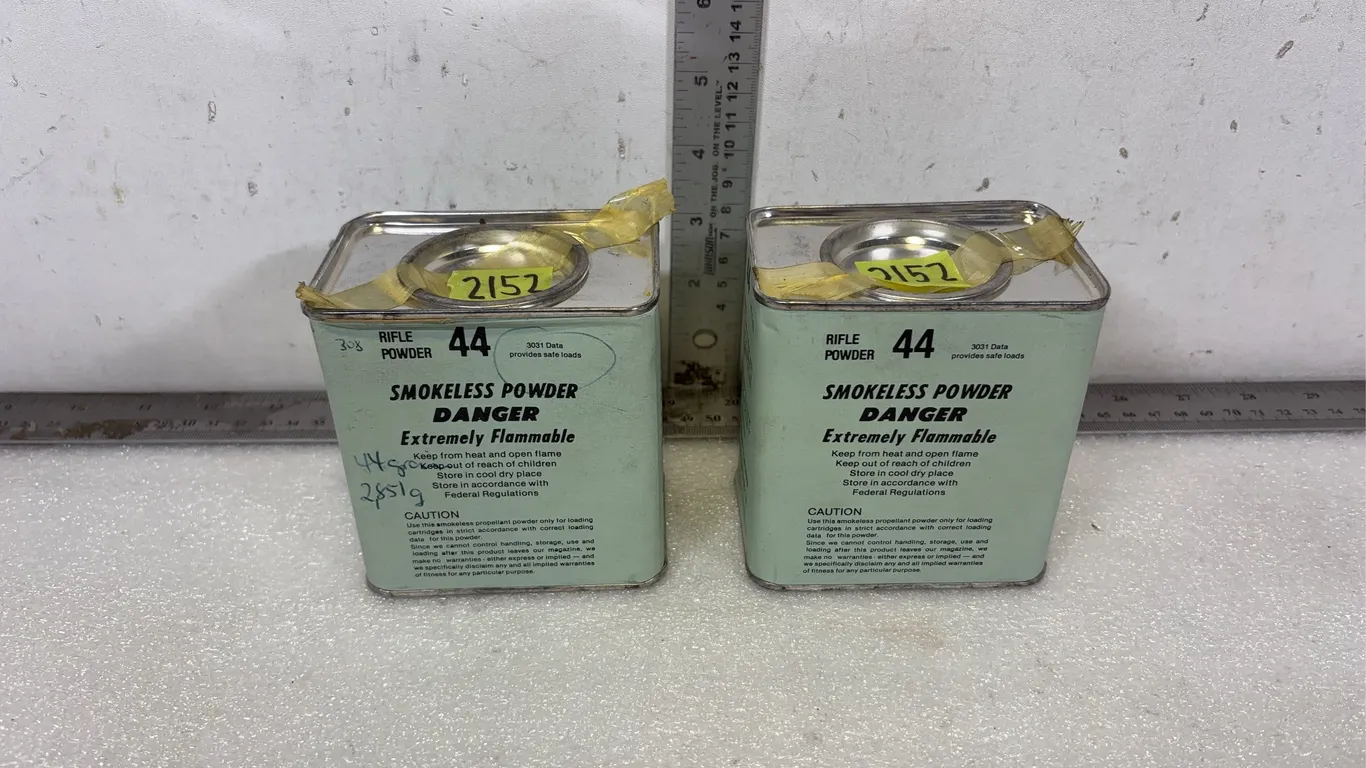 2- Cans of 44 Smokeless Rifle Powder, *Unreserved*