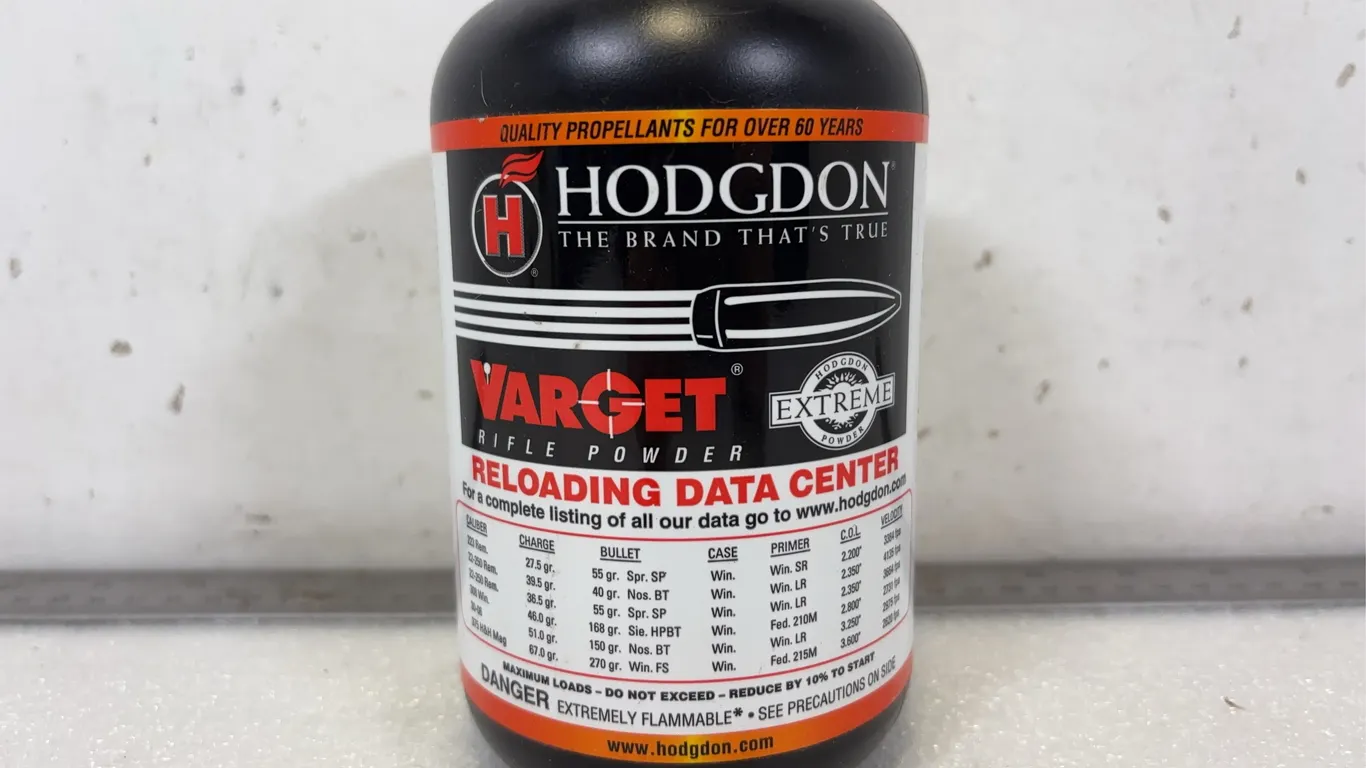 Hodgdon Varget Rifle Powder, Approx. 7"x4" *Unreserved*