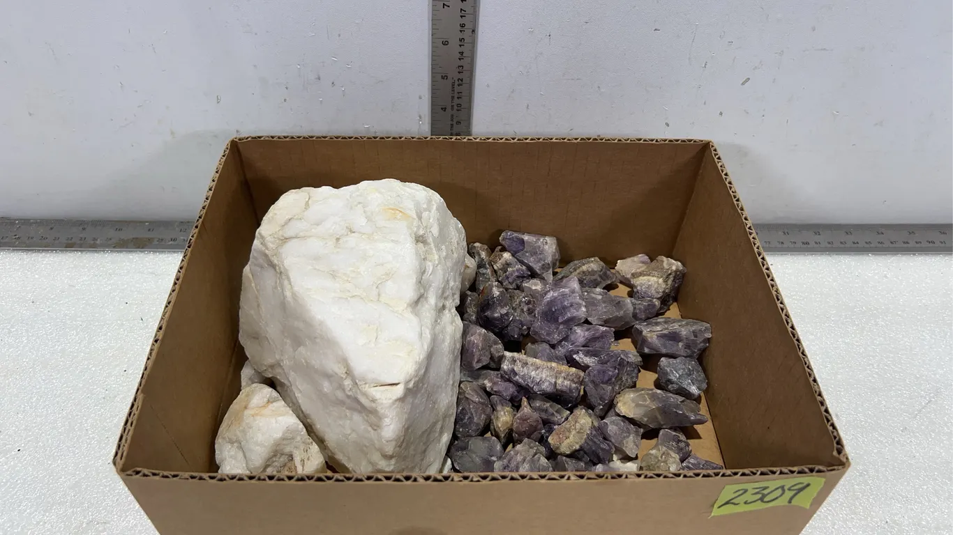 Mixed Chunks of White Quartz and Amethyst *Unreserved*