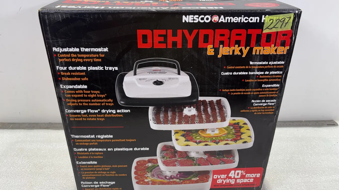 Nesco American Harvest Dehydrator & Jerky Maker Model FD-80, Approx. 15"x10"x15" *Unreserved*