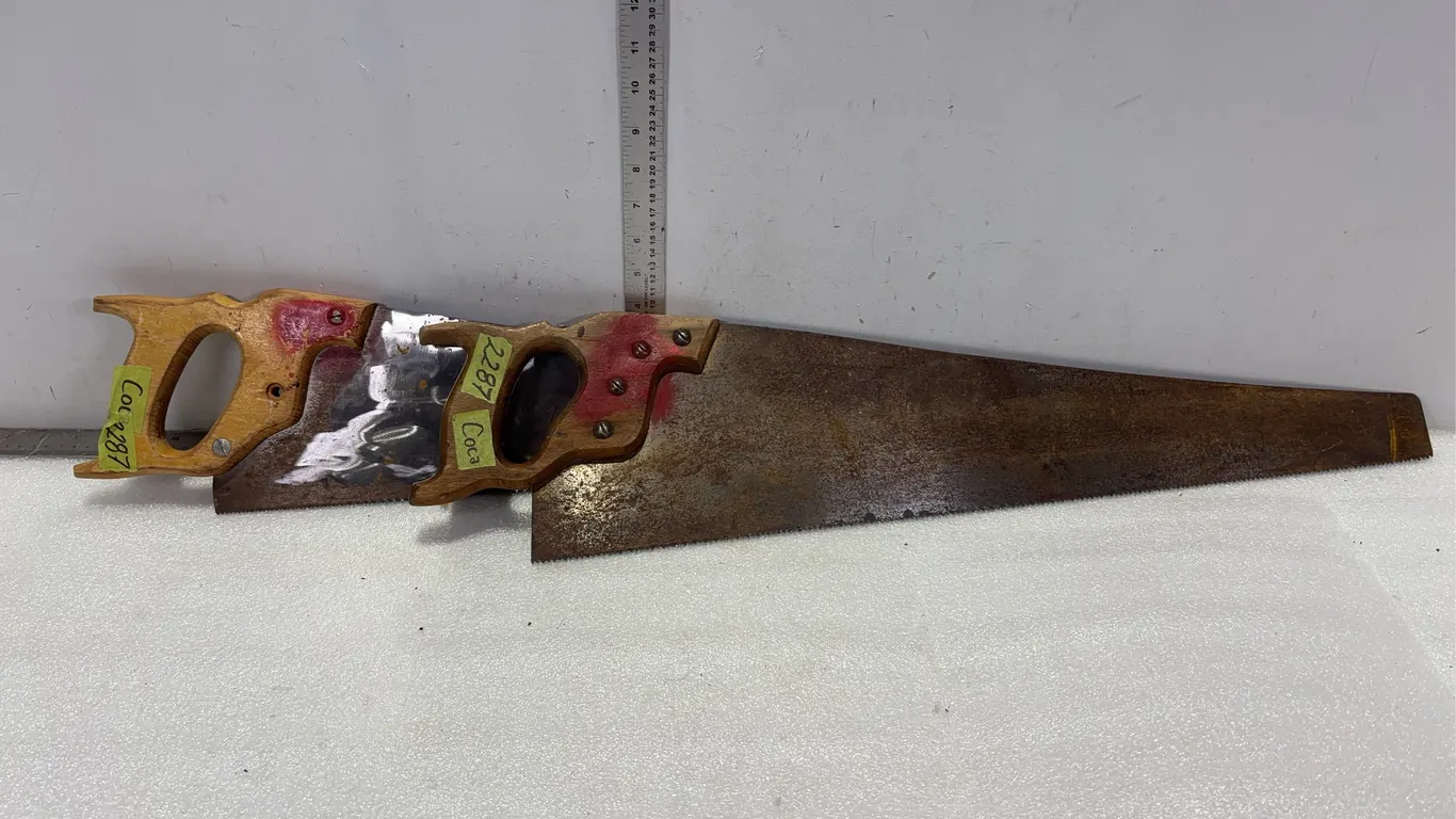 2 - Hand Saws w/ Wood Handles, Approx. 29" and 25" *Unreserved*