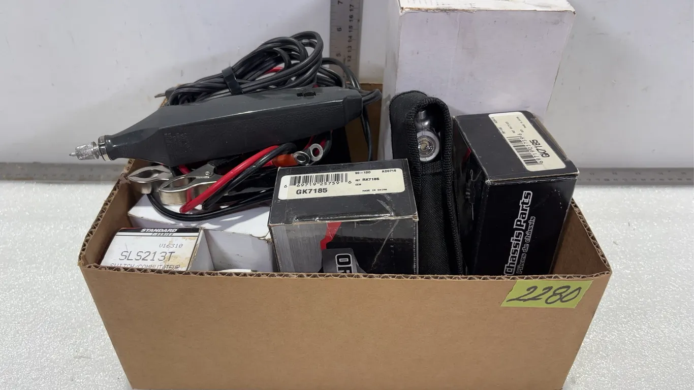 Assorted Vehicle Parts, Tensioner, Small Battery Charger, and 4 In 1 Utility Tool, Approx. 13 Items *Unreserved*